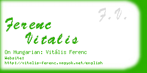 ferenc vitalis business card