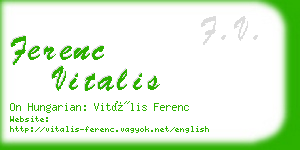 ferenc vitalis business card